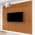 Painel para TV Até 80 Polegadas Morfeu Ripado 1 Prateleira Nature 682 - Pnr Móveis