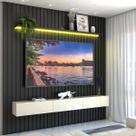 Painel para TV Até 85 Polegadas Noronha 3 Gavetas Ripado 100% Mdf Grafite/Off White - Pnr Móveis