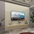 Painel para TV Até 85 Polegadas Royal 1 Prateleira 100% Mdf com Led Off White - Gelius