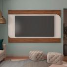 Painel para TV até 86 Polegadas MDF 220cmx136,8cm Suporte Incluso Elegance Artely Marrom Cedro/Off White