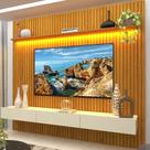 Painel para TV até 90 Polegadas Ripado com LED 3 Gavetas 230cm 100% MDF Nobre