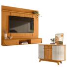 Painel para Tv Aura Cinamomo com Aparador para Sala Buffet Monza Cinamomo Off White - Madetec