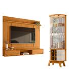 Painel para Tv Aura Cinamomo com Cristaleira Marina Cinamomo Off White - Madetec