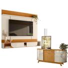 Painel para Tv Aura com Aparador Buffet Mônaco Cinamomo Off White - Madetec Painel para Tv Aura com Aparador Buffet Mônaco Cinamomo Off White - Madetec
