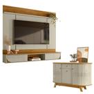 Painel para Tv Aura com Aparador de Sala Buffet Monza Cumaru Opala - Madetec Painel para Tv Aura com Aparador de Sala Buffet Monza Cumaru Opala - Madetec