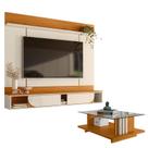 Painel para Tv Aura com Mesa de Centro Frizz Cinamomo Off White - Madetec