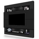 Painel para TV com Led Suspenso Milão Luapa suporta TV de ate 75 polegadas - Preto
