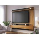 Painel para Tv Home Suspenso Ambiente Juriti 1.8 Noce Milano Preto Acetinado Colibri