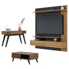 Painel para Tv Home Suspenso Juriti 1.5 com Mesa de Centro Jeri e Aparador Riviera Noce Milano Preto Acetinado - Colibri Painel para Tv Home Suspenso Juriti 1.5 com Mesa de Centro Jeri e Aparador Riviera Noce Milano Preto Acetinado - Colibri