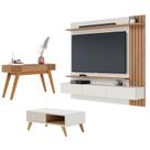 Painel para Tv Home Suspenso Juriti 1.8 com Mesa de Centro Jeri Off White Matte Freijó e Aparador Riviera Freijó - Colibri Painel para Tv Home Suspenso Juriti 1.8 com Mesa de Centro Jeri Off White Matte Freijó e Aparador Riviera Freijó - Colibri