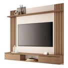 Painel para TV Home Suspenso Solus Castanho Off White HB Móveis Painel para TV Home Suspenso Solus Castanho Off White HB Móveis
