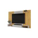 Painel Para Tv Ripado Até 70 Polegadas Suspenso Com Prateleiras Home Rack Moderno Sala Quarto Luxo Nicho