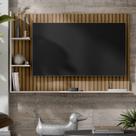 Painel Para TV Smart Berlim Até 50 Polegadas - Elegância e Modernidade para Sua Sala - Ripado/Off Painel Para TV Smart Berlim Até 50 Polegadas - Elegância e Modernidade para Sua Sala - Ripado/Off