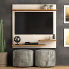 Painel Para TV Smart Madri Para TVs de até 32 Polegadas - Off White/Nature