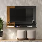 Painel Para TV Smart Plus Milão para TVs de até 50 Polegadas - Preto/Nature
