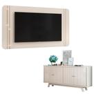 Painel para TV Suspenso Ariana e Aparador Buffet Mercuri Off White DJ Móveis