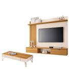 Painel para TV Suspenso Lets com Mesa de Centro Cadenza Cinamomo Off White HB Móveis
