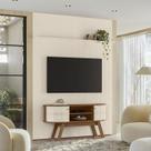 Painel Piso Teto New Interlagos com Rack Bancada Atlanta New Silverstone Ambiente Naturale Off White- Madetec