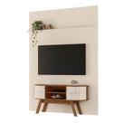 Painel Piso Teto New Interlagos com Rack Bancada Atlanta New Silverstone Naturale Off White- Madetec