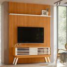 Painel Piso Teto New Interlagos com Rack Bancada Frizz 1.5 New Premium Ambiente Cinamomo Off White - Madetec