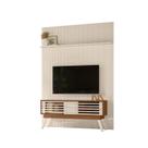 Painel Piso Teto New Interlagos com Rack Bancada Frizz 1.5 New Premium Naturale Off White - Madetec