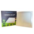 Painel Plafon 18W de Sobrepor Quadrado Branco Slim Led 3000K