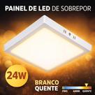 Painel Plafon de Led de Sobrepor 24w Quadrado 30x30cm Branco