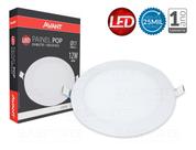 Painel Plafon Led 12w Redondo Embutir Teto Branco Frio Avant