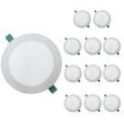 PAINEL PLAFON LED 13W EMBUTIR REDONDO 3000K(BRANCO QUENTE)220v KIT12