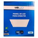 Painel Plafon Led Embutir 17X17cm 12W 6500K Bivolt - MB Led - 4035