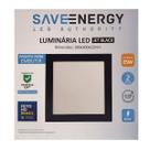 Painel Plafon Led Embutir 30X30cm 25W 5700K Preto Bivolt - Save Energy - SE-240.1615