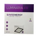 Painel Plafon Led Embutir 30X30cm 25W 6500K Preto Bivolt - Save Energy - SE-240.3018