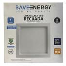 Painel Plafon Led Embutir Recuado 30X30cm 25W 4000K Branco Bivolt - Save Energy - SE-240.1655
