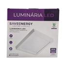 Painel Plafon Led Sobrepor 21X21m 20W 4000K Branco Bivolt - Save Energy - SE-240.3563