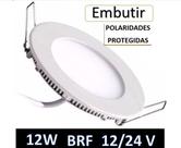 Painel plafon redonda embutir 12w brf /12/24v motor home/food truck/trailer/uso tec.solar