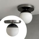 Painel Plafon Sobrepor de Teto Moderno Dama Com Globo Vidro 10cm Decoração Sala, Cozinha, Corredor, Quarto, Casa, Jardim