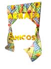 Painel Quadro moldura para festa junina Arraia Amigos 75cm