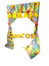 Painel Quadro moldura para festa junina Arraia Amigos 75cm