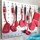 Painel Quadro Porta Utensílios Gourmet - Inox 61x51Cm Painel Quadro Porta Utensílios Gourmet - Inox 61x51Cm