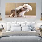 Painel quadros mosaico cachorros e gatos(pet) med. 105x65 ps 2mm adesivo fosco borda infinita