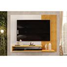 Painel Quarto p/ TV até 50 Polegadas Nando Ripado c/ Prateleira 136x107cm Cedro/Bali - DJ Móveis