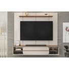 Painel Quarto p/ TV até 70 Pol Alana 169x180cm Off White/Freijó - DJ Móveis