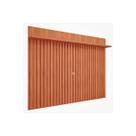 Painel Quarto p/TV até 70 Pol Trend 100% MDF Ripado c/ Prateleira 180x135cm Cinamomo - Permóbili