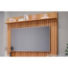 Painel Quarto p/TV até 70 Pol Trend 100% MDF Ripado c/ Prateleira 180x135cm Nature - Permóbili