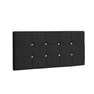 Painel Queen Strass Jordania 160 CM material sintético Preto - D A Decor