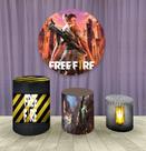 Painel Redondo 1,50m E Trio Capa De Cilindro Free Fire Mod.5