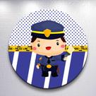 Painel Redondo Capas Festa Infantil Policia Policial Grande ou Mini Estampa Rosa ou Azul