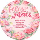 Painel Redondo de Tecido Sublimado Feliz Dia das Mães Variados 150x150cm
