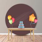 Painel Redondo em Tecido Oxford Marrom Chocolate Liso