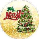 Painel Redondo Natalino Capa Estampada De Árvore De Natal Decoração Para Festa Bonita
